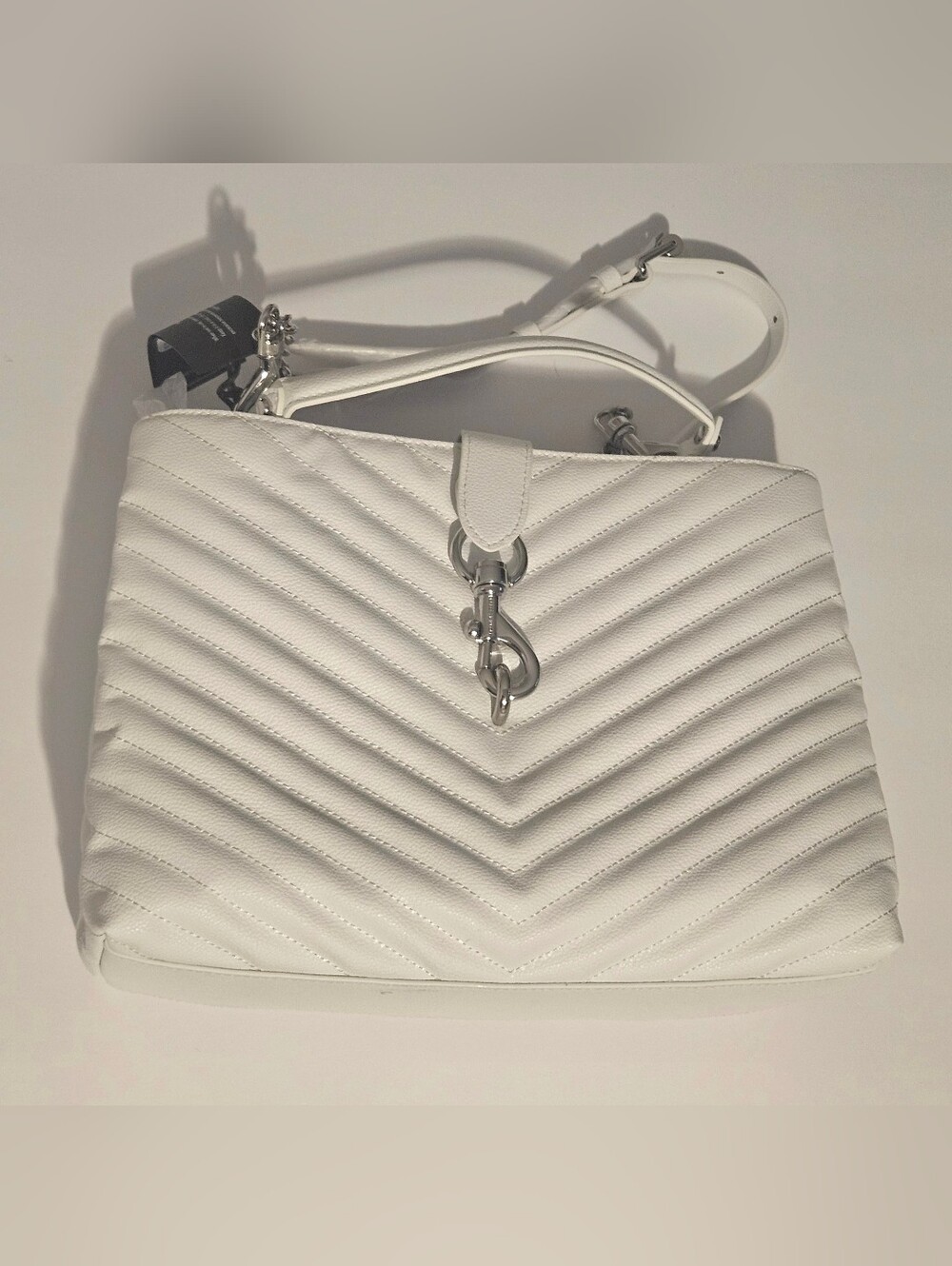 Rebecca Minkoff Edie Large Top Handle Satchel, Optic White